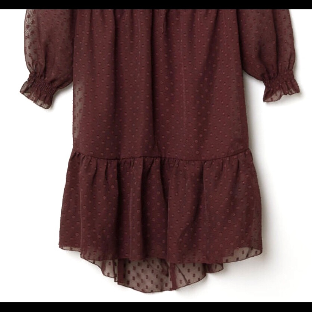 H&M Burgundy Flounced Dress - Picture 3 of 7